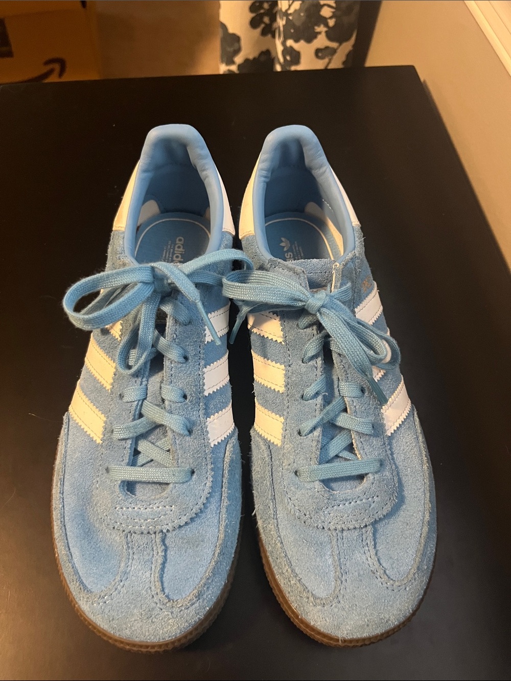 adidas Handball Spezial Suede Sneakers in Light Blue with Cream Accents